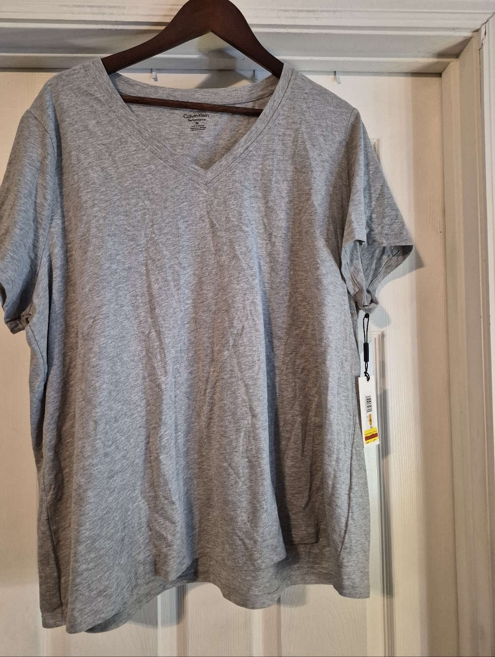Calvin Klein Performance Gray V‑Neck Short Sleeve Tee 3x